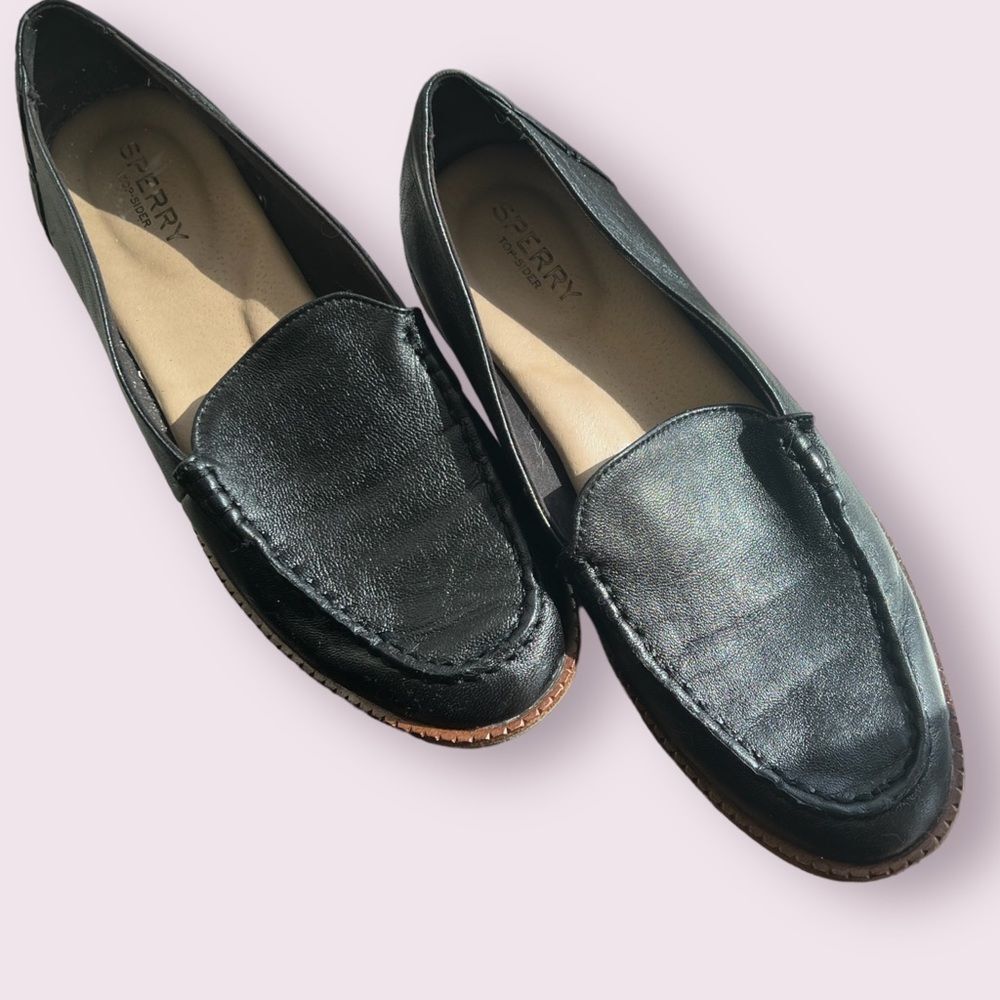 Sperry Waypoint Slipper Loafer Size 7.5 Black Leather